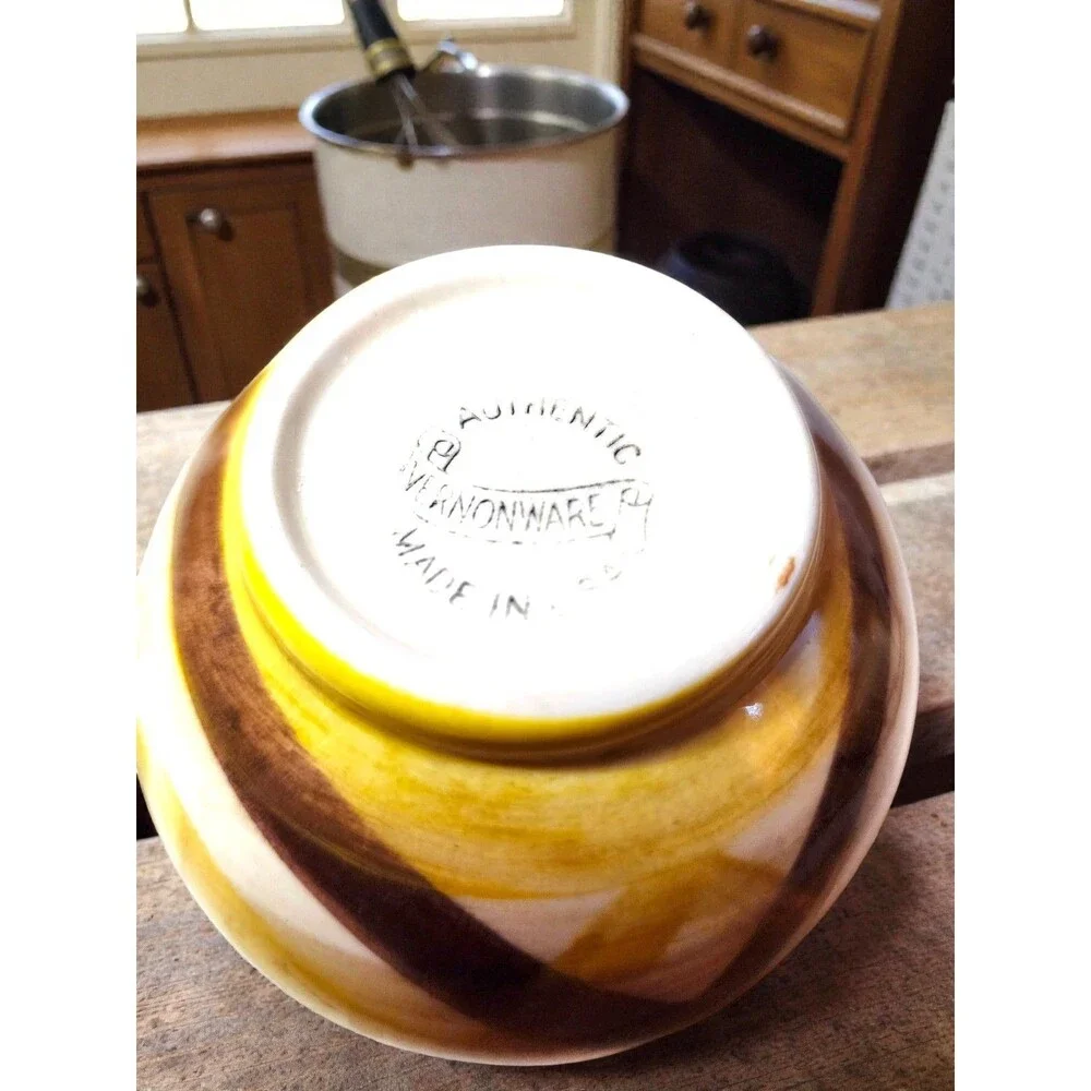 Vintage Vernonware Organdie Gravy Boat & Pitcher Set Yellow Plaid Gingham MCM